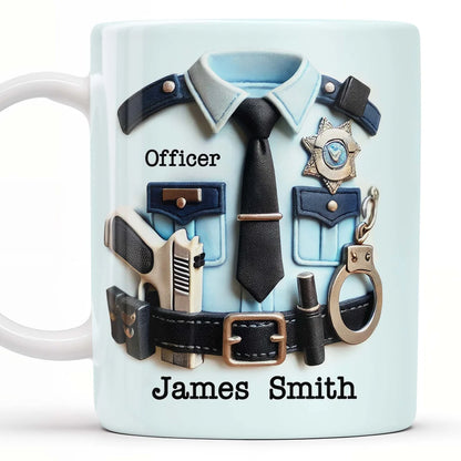 Police Officer Uniform - Personalized Ceramic Mug - Gift for Law Enforcement Officers-Myprintsy