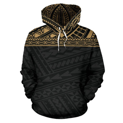 Poly All Over Hoodie - Polynesian Gold Black Version-Myprintsy