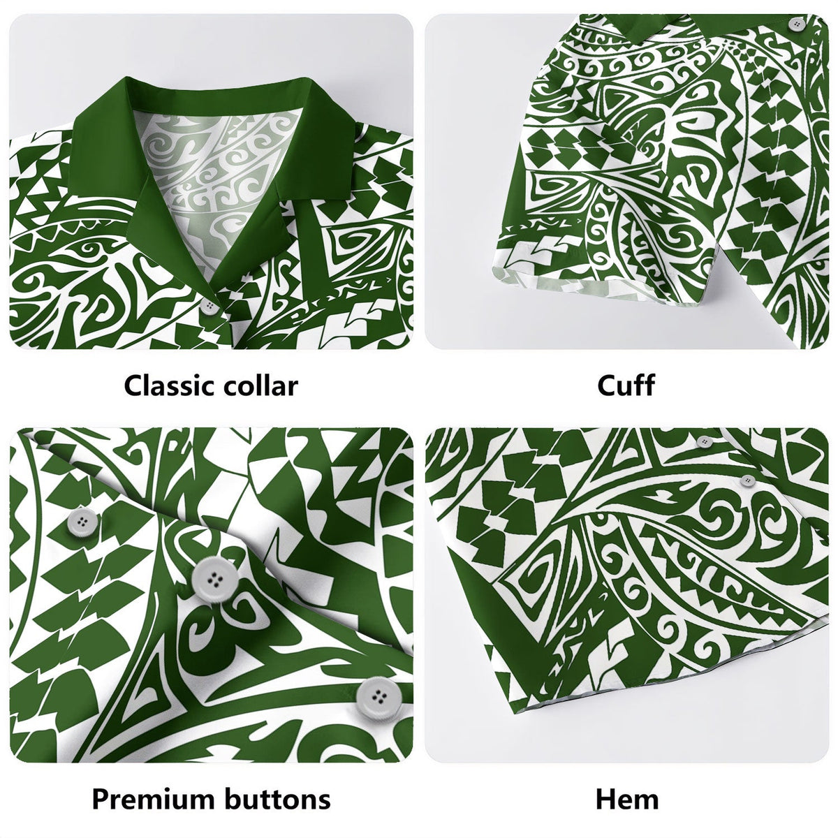 Polynesia Hawaiian Shirt Tribal Print Fabric