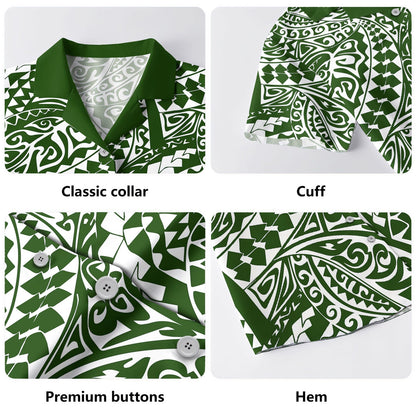 Polynesia Hawaiian Shirt Tribal Print Fabric