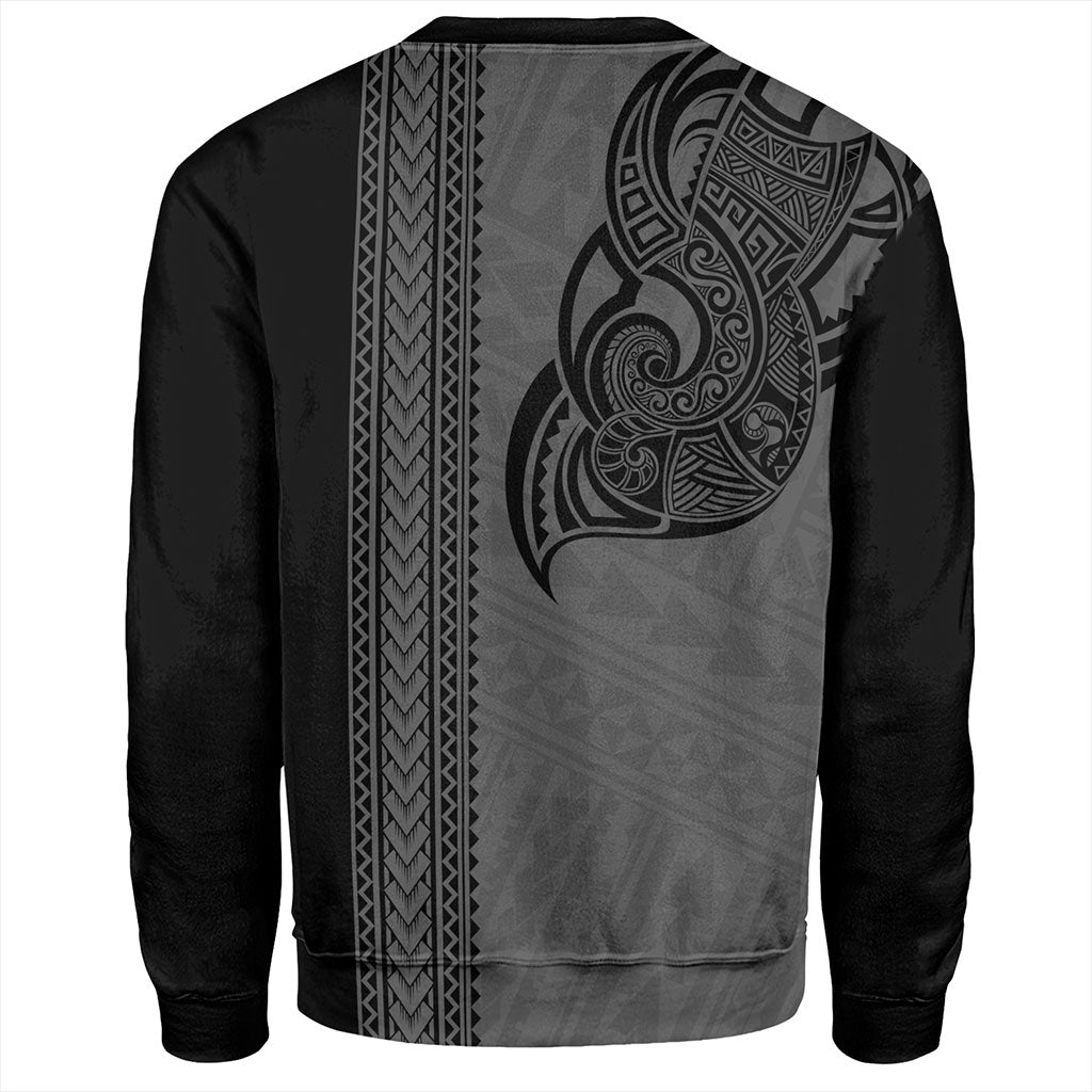 Tonga Sweatshirt Polynesia Tribal Tattoo Grey