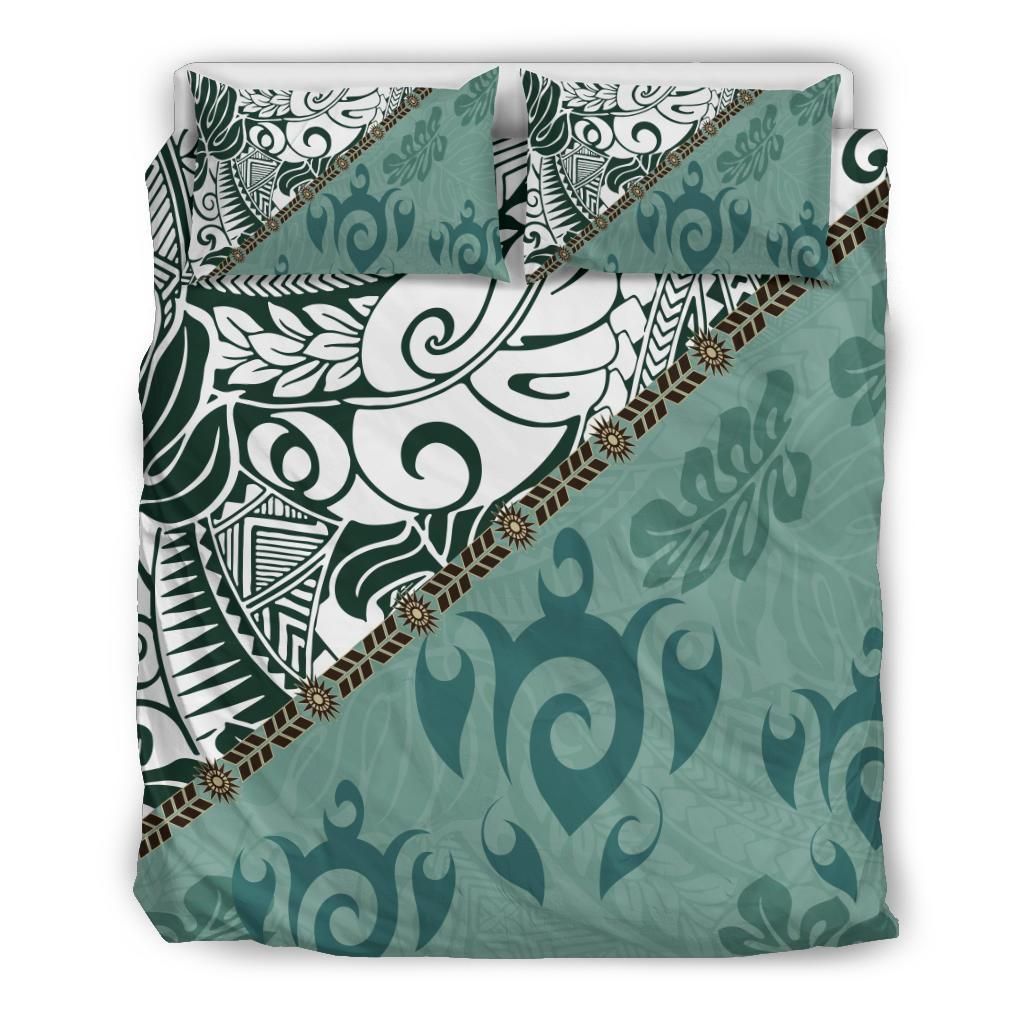 Polynesian Bedding Set - Leaves And Turtles