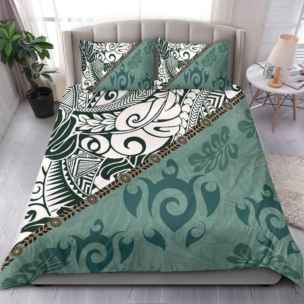 Polynesian Bedding Set - Leaves And Turtles