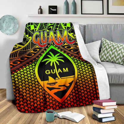 Polynesian Guam Premium Blanket - Reggae Vintage Polynesian Patterns-Myprintsy