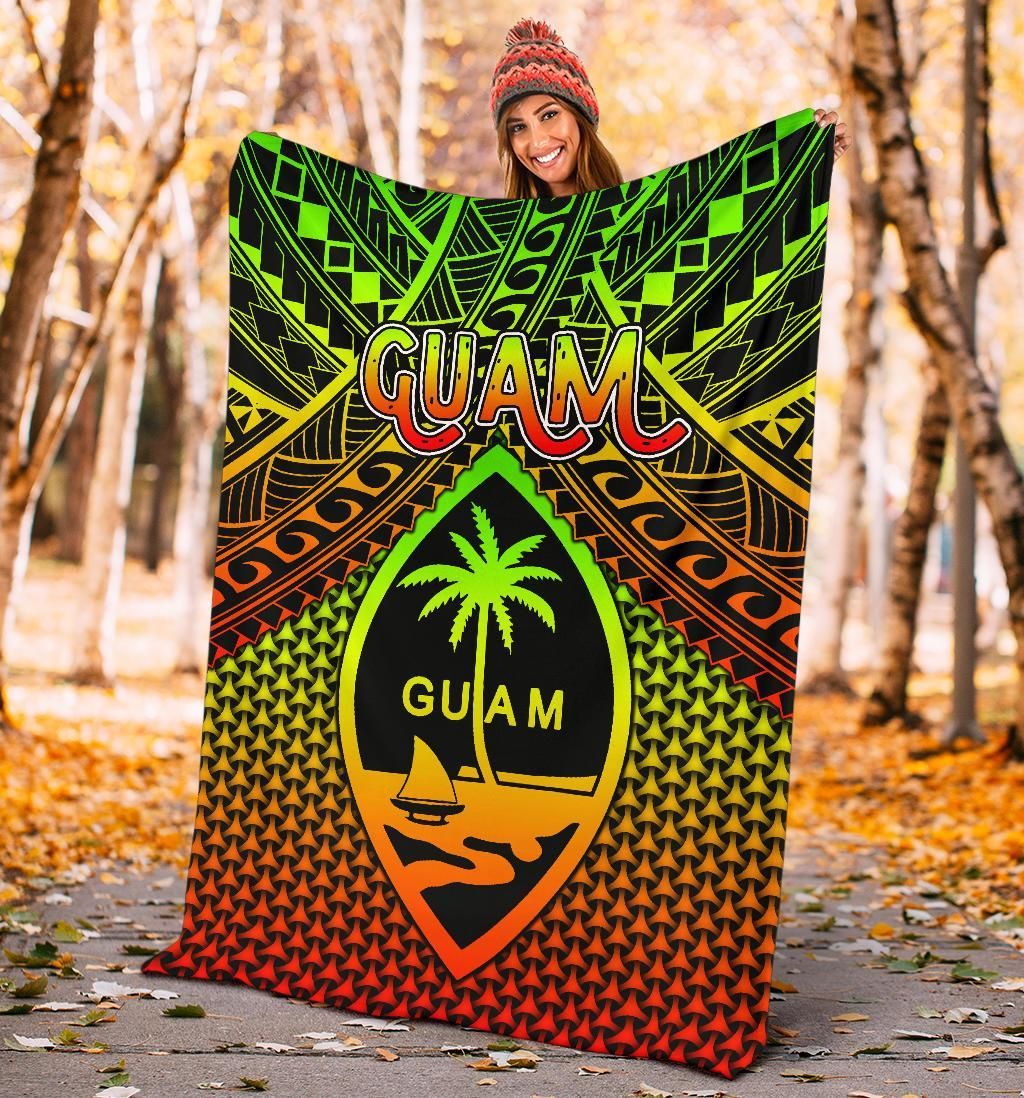 Polynesian Guam Premium Blanket - Reggae Vintage Polynesian Patterns-Myprintsy
