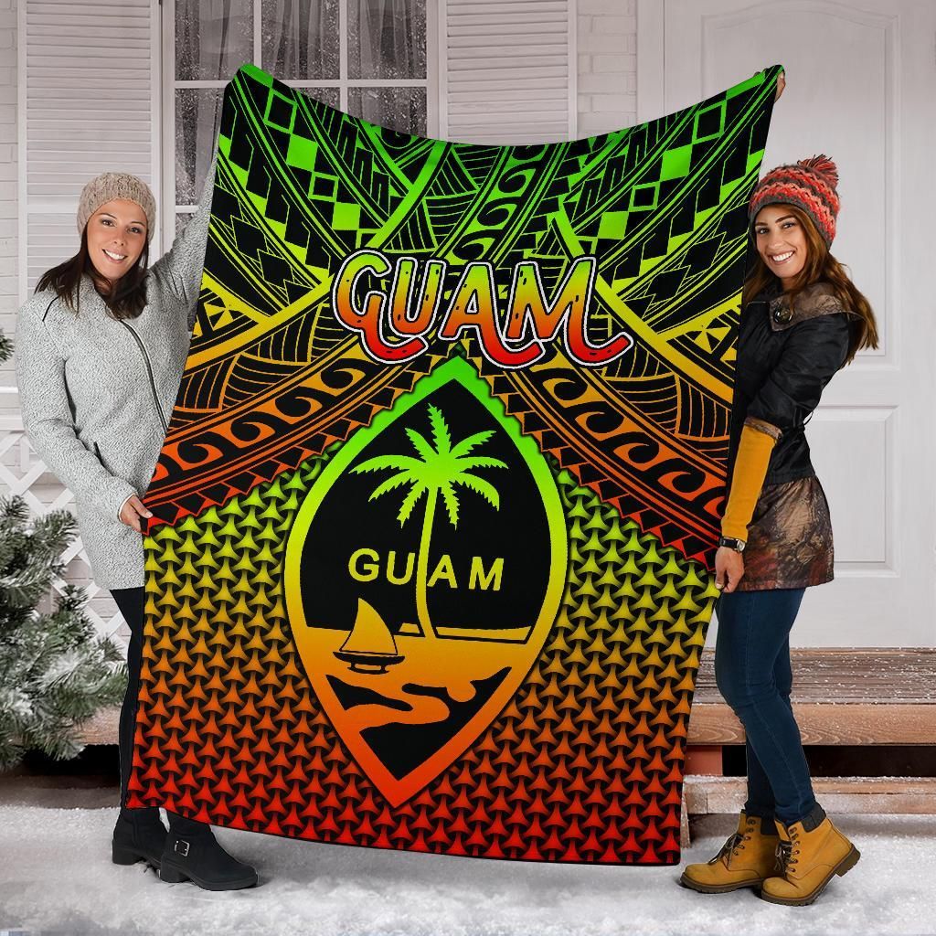 Polynesian Guam Premium Blanket - Reggae Vintage Polynesian Patterns-Myprintsy