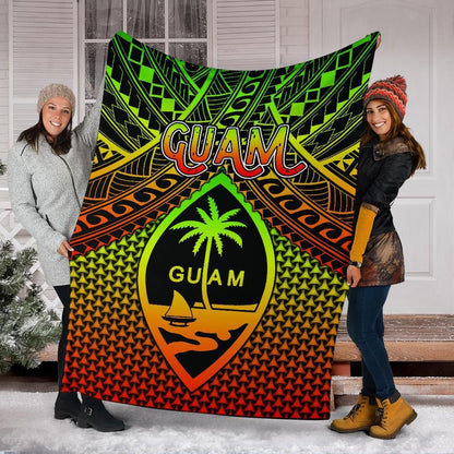 Polynesian Guam Premium Blanket - Reggae Vintage Polynesian Patterns-Myprintsy