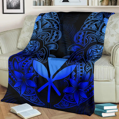 Polynesian Hawaii (Kanaka Maoli) Premium Blanket - Blue Turtle Homeland-Myprintsy