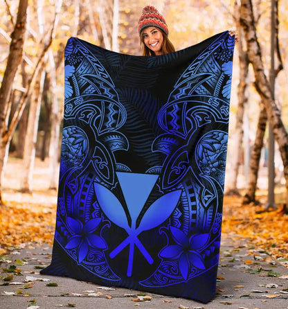 Polynesian Hawaii (Kanaka Maoli) Premium Blanket - Blue Turtle Homeland-Myprintsy