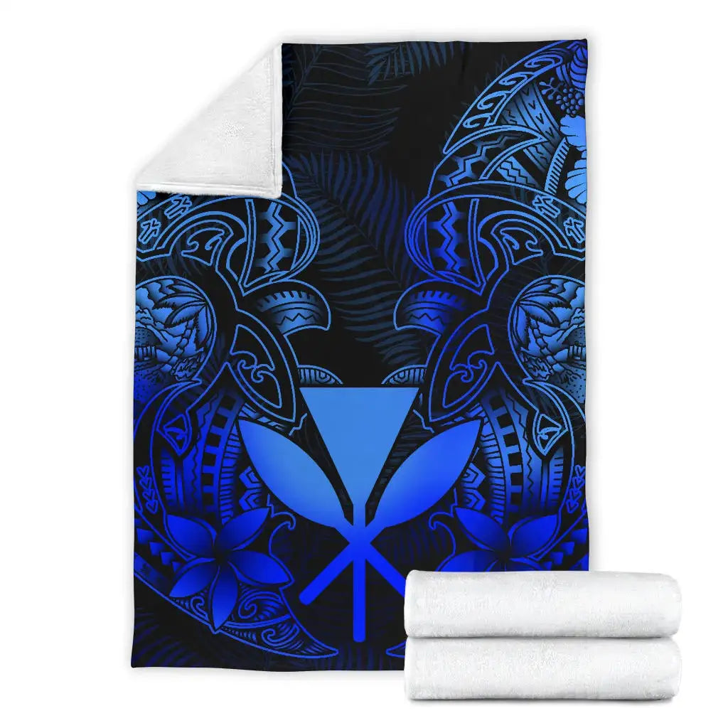 Polynesian Hawaii (Kanaka Maoli) Premium Blanket - Blue Turtle Homeland-Myprintsy