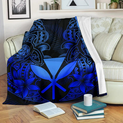 Polynesian Hawaii (Kanaka Maoli) Premium Blanket - Blue Turtle Homeland-Myprintsy