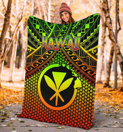 Polynesian Hawaii Kanaka Maoli Premium Blanket - Reggae Vintage Polynesian Patterns-Myprintsy