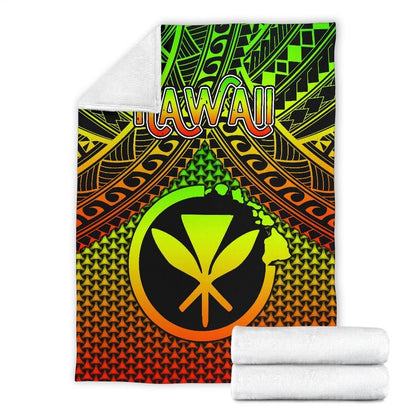 Polynesian Hawaii Kanaka Maoli Premium Blanket - Reggae Vintage Polynesian Patterns-Myprintsy