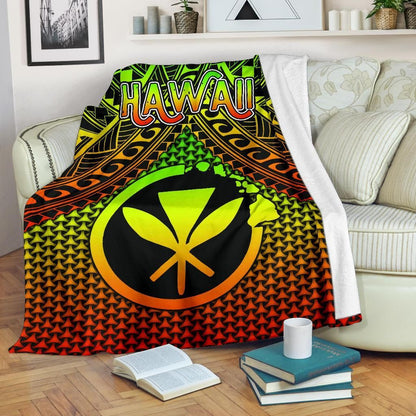 Polynesian Hawaii Kanaka Maoli Premium Blanket - Reggae Vintage Polynesian Patterns-Myprintsy