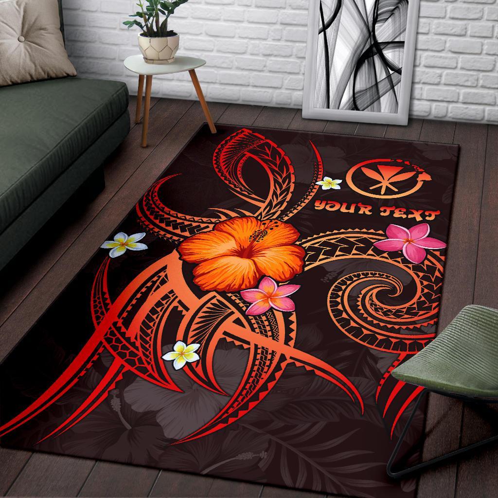 Polynesian Hawaii Personalised Area Rug - Legend of Kanaka Maoli (Red)-Myprintsy
