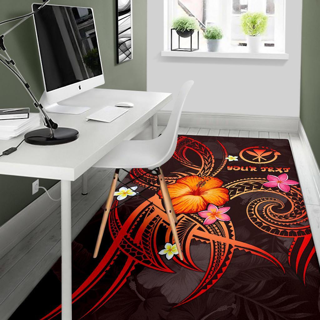 Polynesian Hawaii Personalised Area Rug - Legend of Kanaka Maoli (Red)-Myprintsy