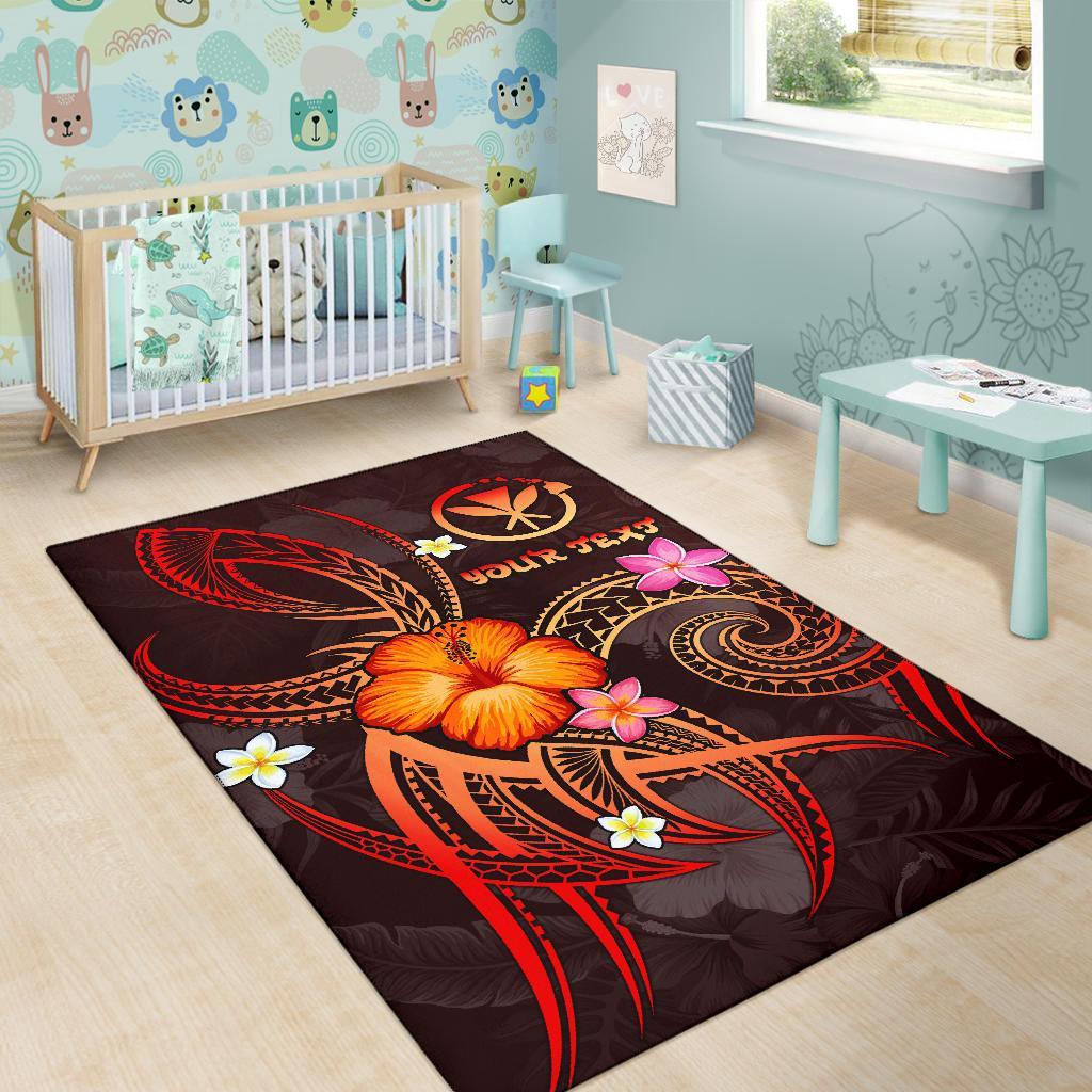 Polynesian Hawaii Personalised Area Rug - Legend of Kanaka Maoli (Red)-Myprintsy