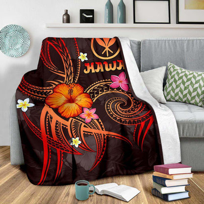 Polynesian Hawaii Premium Blanket - Legend of Kanaka Maoli (Red)-Myprintsy