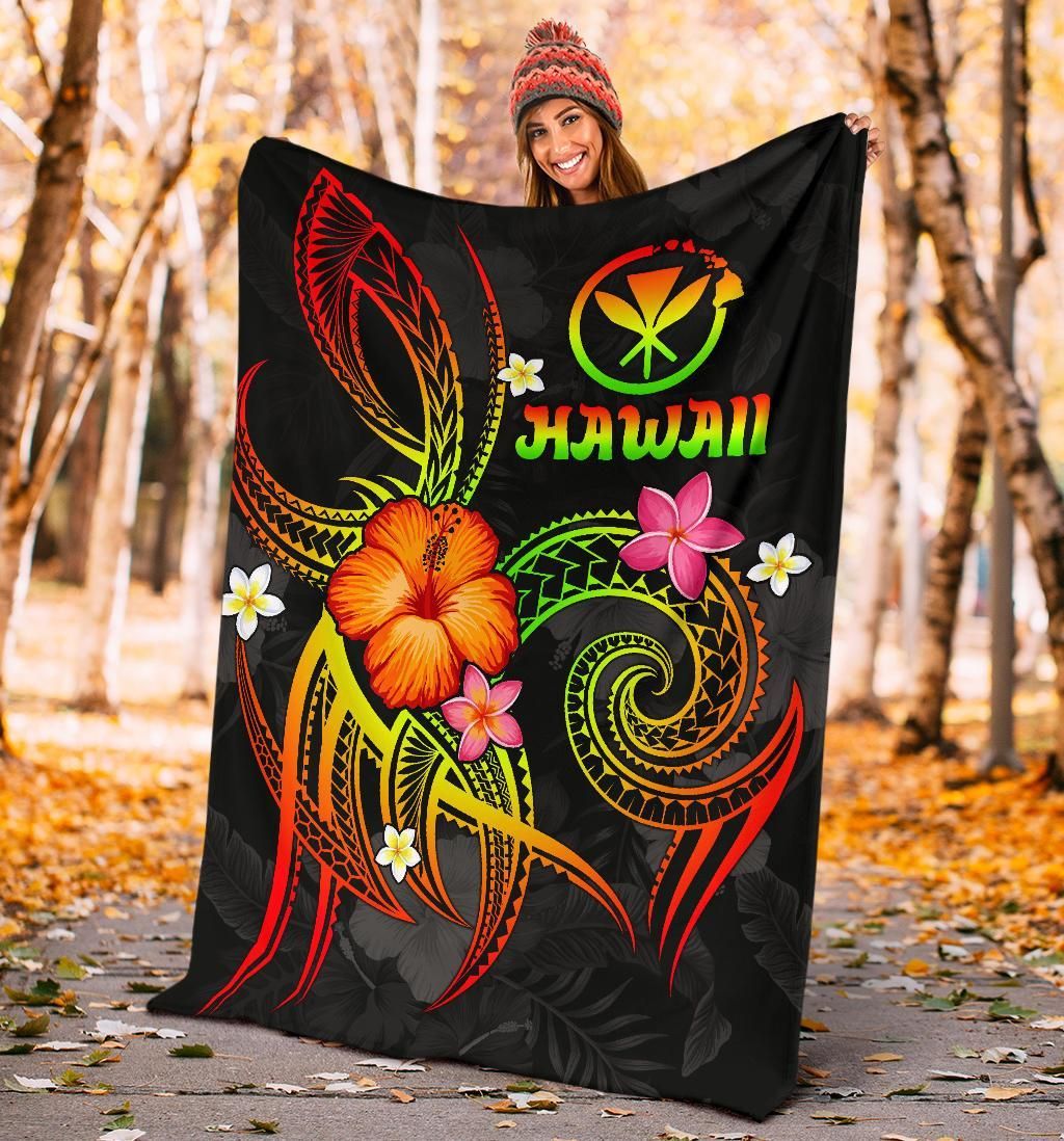 Polynesian Hawaii Premium Blanket - Legend of Kanaka Maoli (Reggae)-Myprintsy