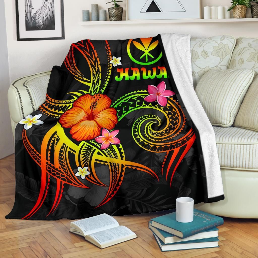Polynesian Hawaii Premium Blanket - Legend of Kanaka Maoli (Reggae)-Myprintsy