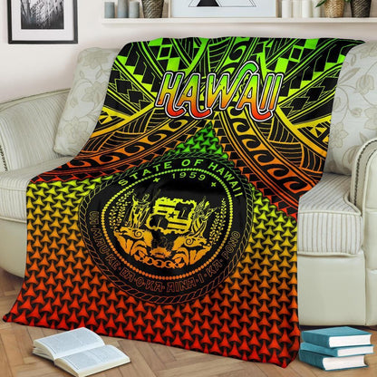 Polynesian Hawaii Premium Blanket - Reggae Vintage Polynesian Patterns-Myprintsy