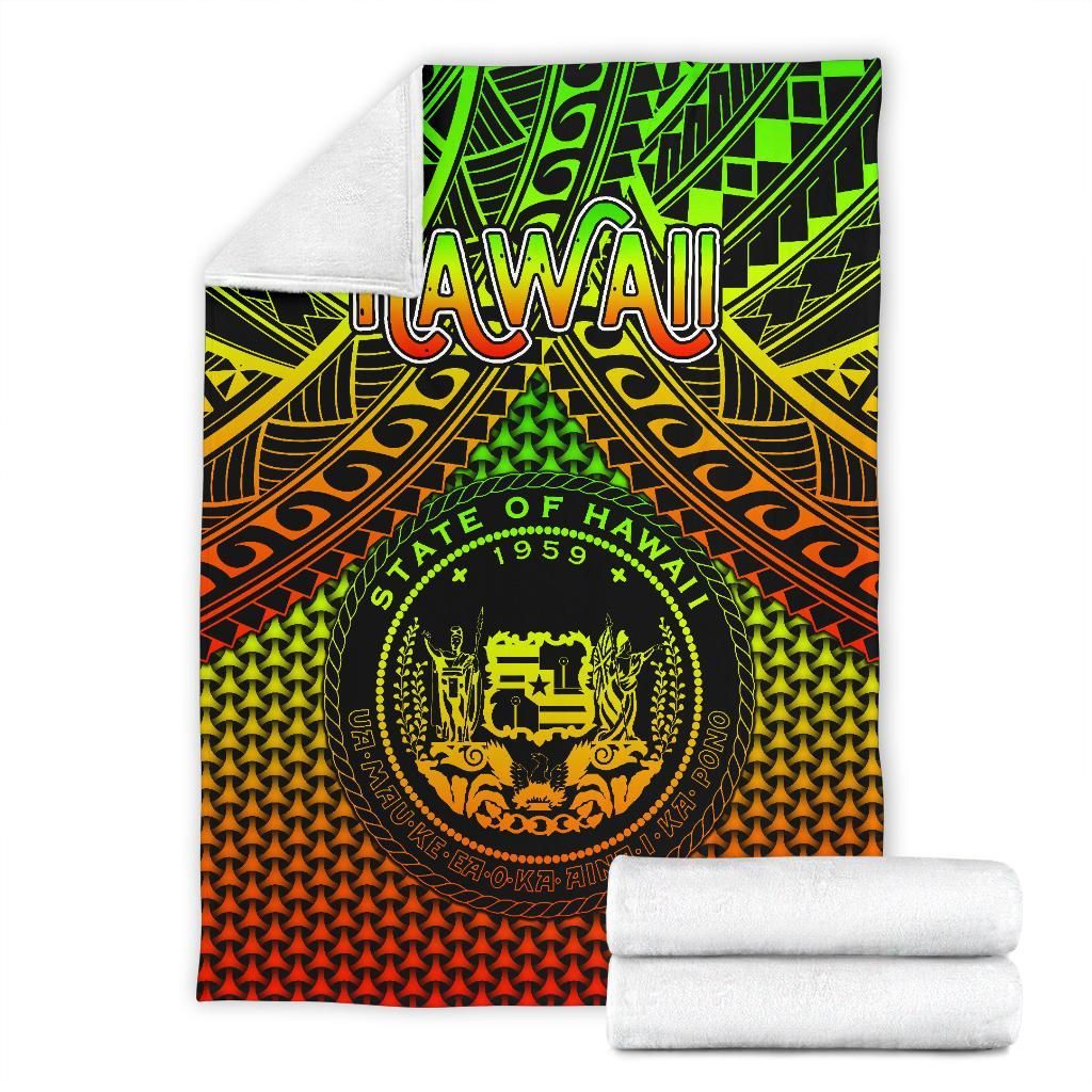 Polynesian Hawaii Premium Blanket - Reggae Vintage Polynesian Patterns-Myprintsy
