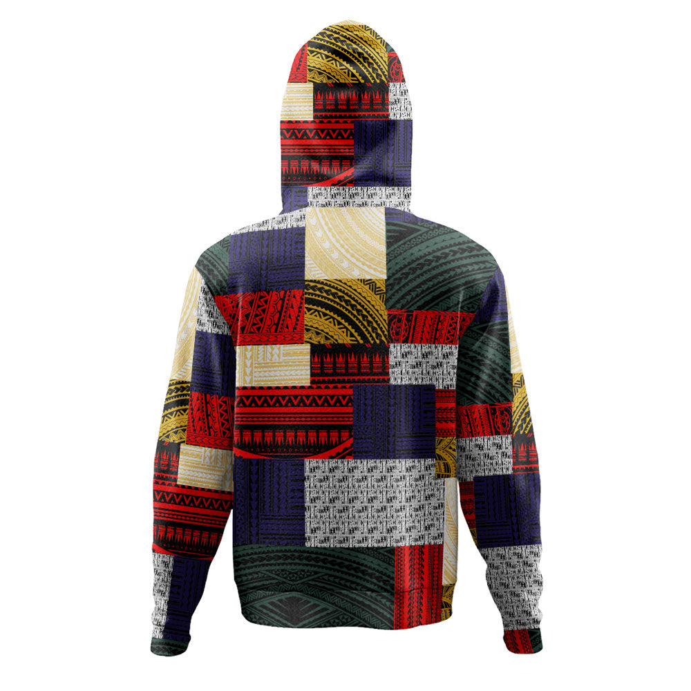 Polynesian Hoodie Retro Patchwork-Myprintsy