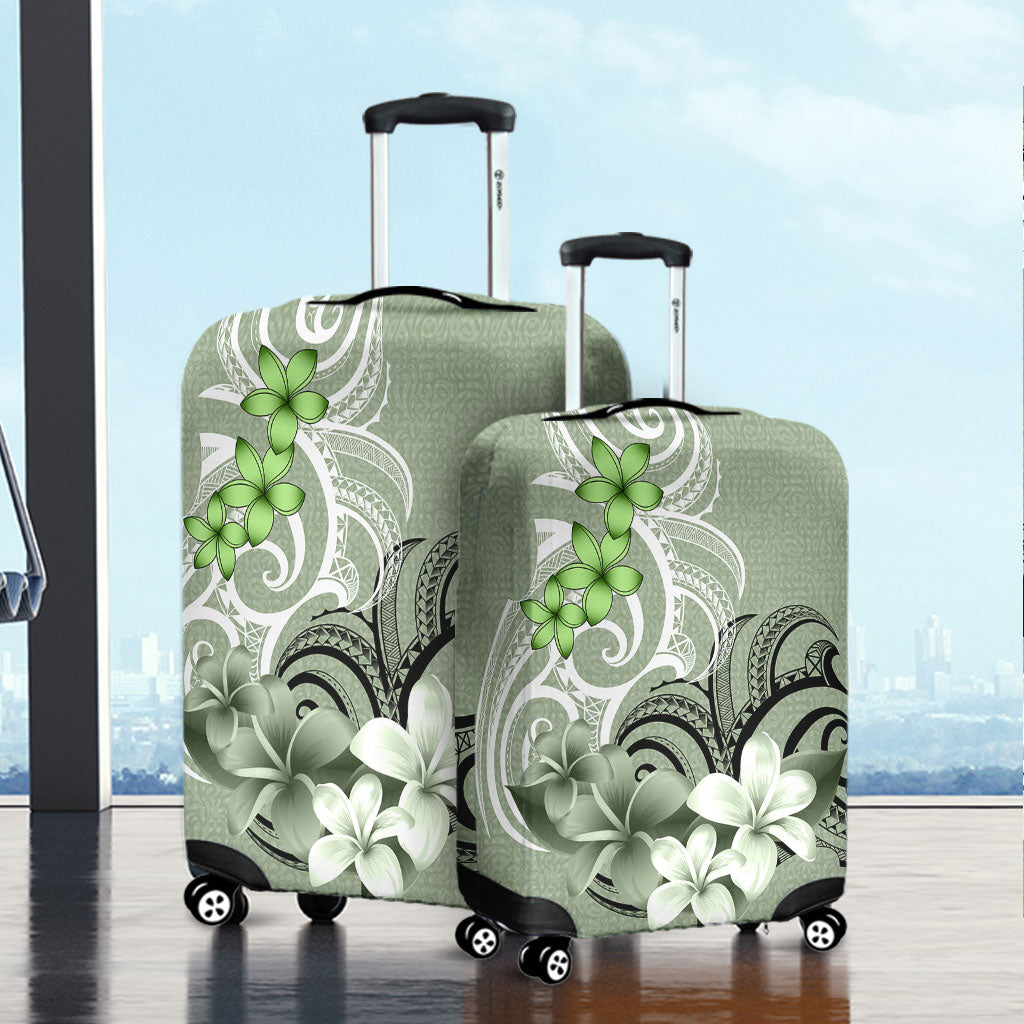 Polynesian Luggage Cover Polynesian Floral Spirit Sage Green
