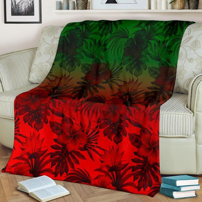 Polynesian Premium Blanket - Red Hibiscus Patterns-Myprintsy