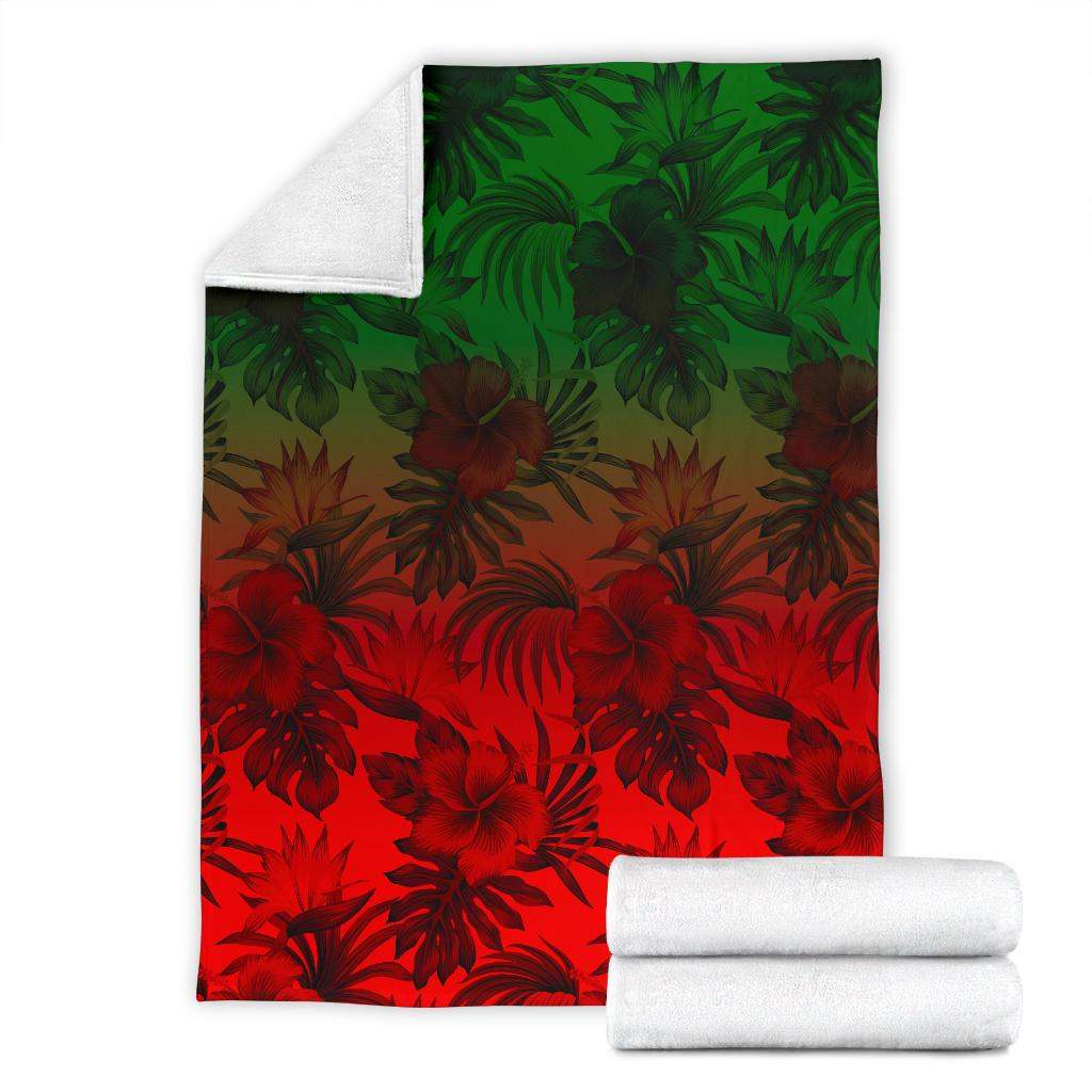 Polynesian Premium Blanket - Red Hibiscus Patterns-Myprintsy