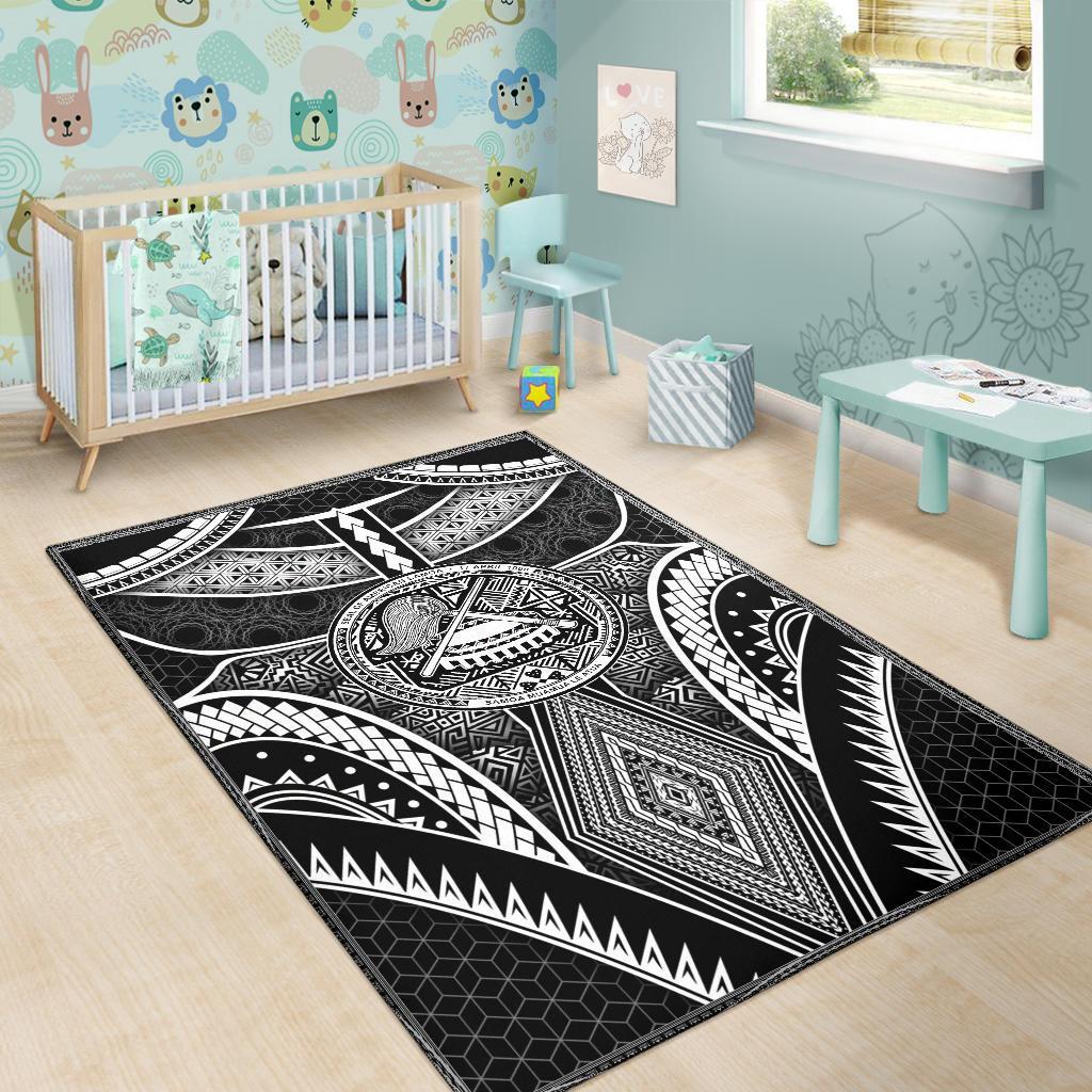 Polynesian Rugs - American Samoa Coat Of Arm With Poly Patterns-Myprintsy