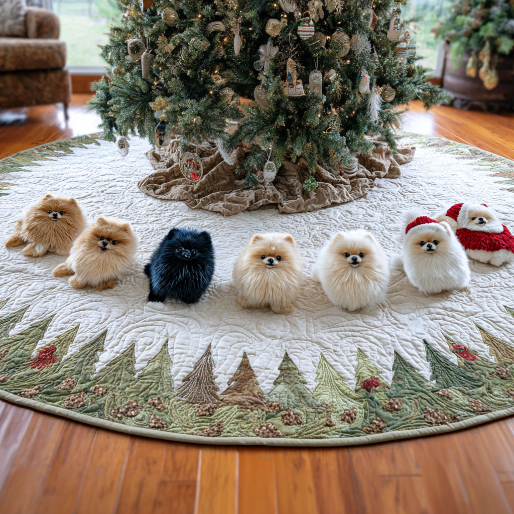 Pom Wonderland Christmas Quilted Tree Skirt VTQ-Myprintsy