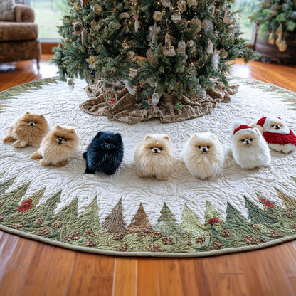 Pom Wonderland Christmas Quilted Tree Skirt VTQ-Myprintsy