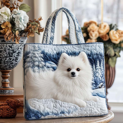Pomeranian Quilted Tote Bag VTQ-Myprintsy