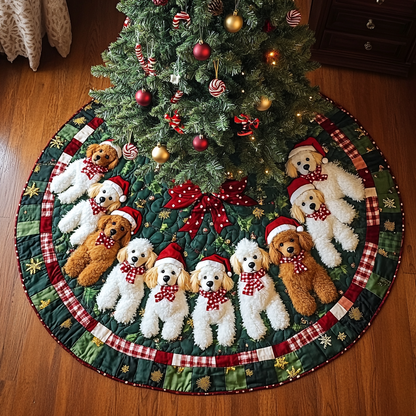 Poodle Noel Christmas Quilted Tree Skirt VTQ-Myprintsy