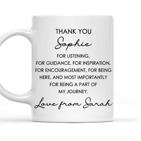 Thank You For Being A Part Of My Journey - Personalized Coffee Mug