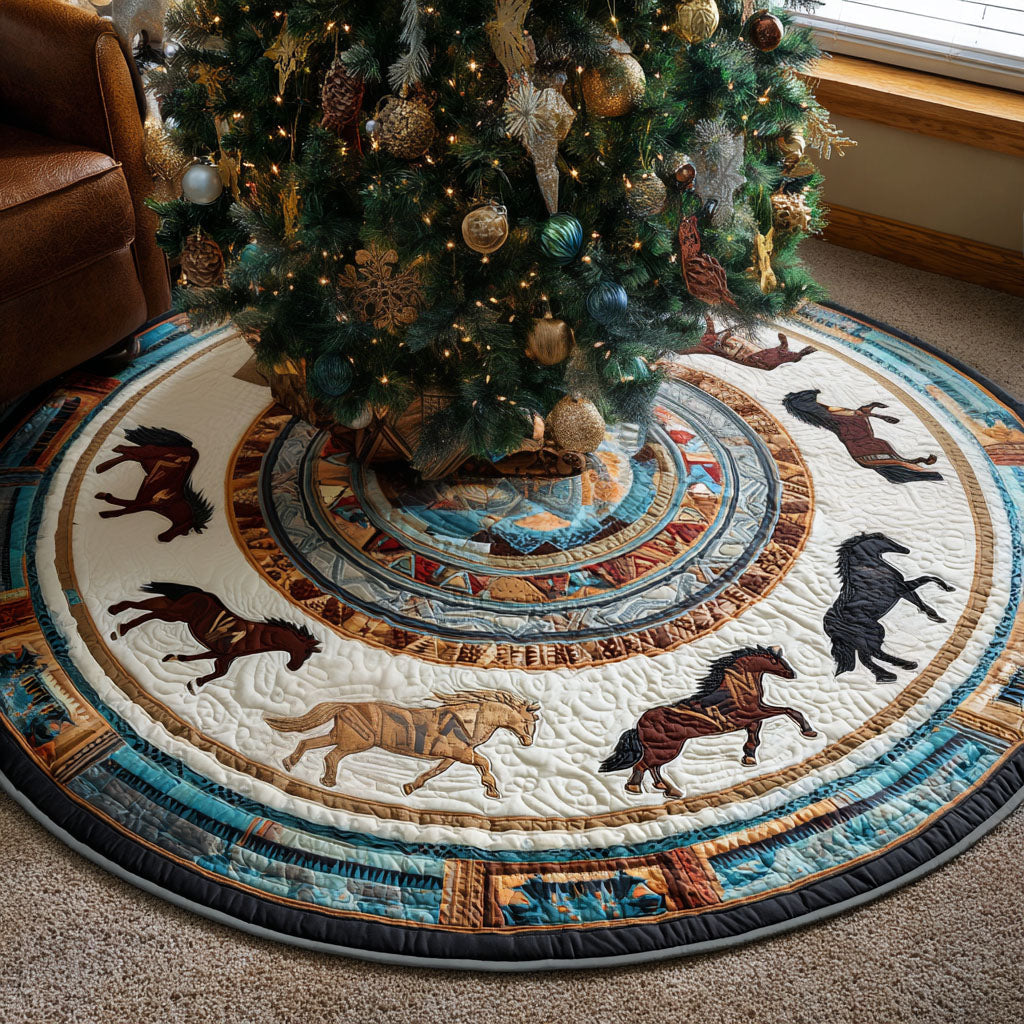 Prairie Run Christmas Quilted Tree Skirt-Myprintsy