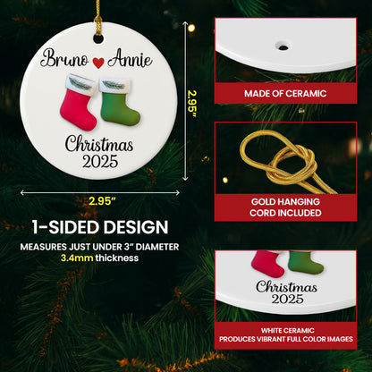 Couple Christmas 2025 - Gift For You And Couples - Personalized Ceramic Ornament