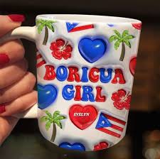 Puerto Rico Boricua Girl - Personalized Ceramic Mug-Myprintsy
