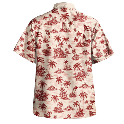 Puerto Rico Hawaiian Shirt Coqui Palm Island Toile-Myprintsy