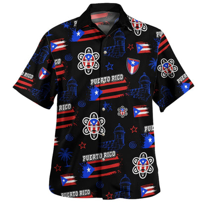 Puerto Rico Hawaiian Shirt Taino Flag El Morro Street Art-Myprintsy