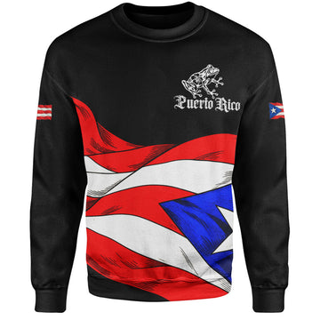 Puerto Rico Sweatshirt Coqui Flag Boricua Heritage-Myprintsy