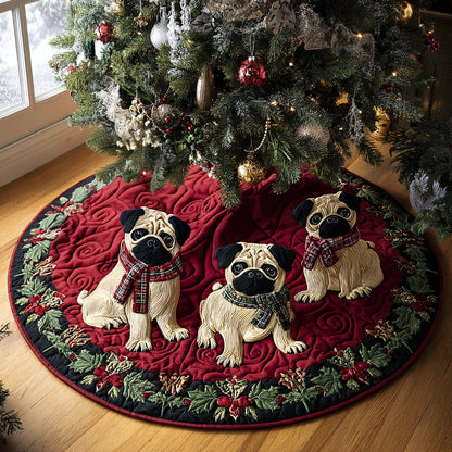 Pug Christmas Quilted Tree Skirt VT-Myprintsy