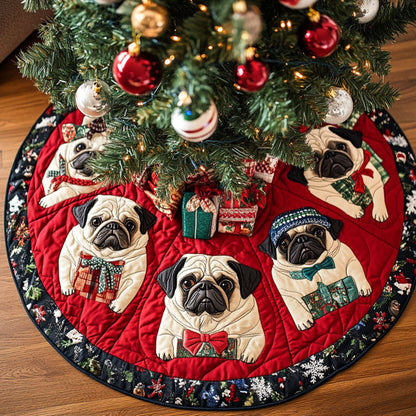 Pug Christmas Quilted Tree Skirt VT-Myprintsy