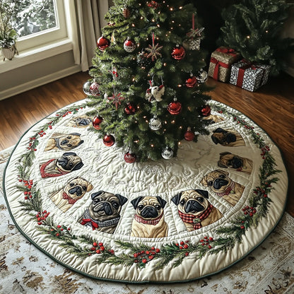 Pug Christmas Quilted Tree Skirt VT-Myprintsy