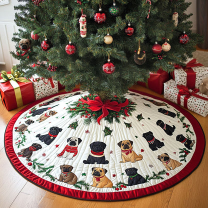 Pug Christmas Quilted Tree Skirt VT-Myprintsy