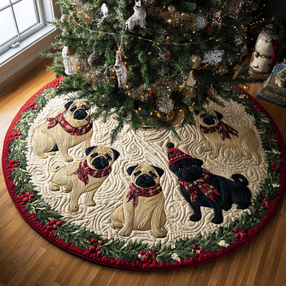 Pug Christmas Quilted Tree Skirt VT-Myprintsy