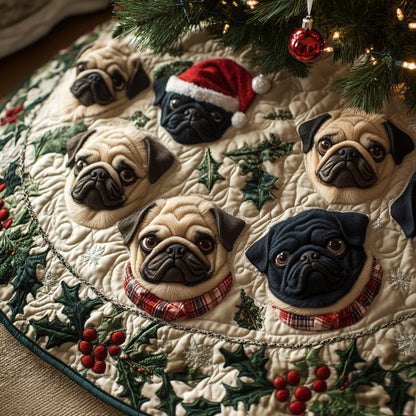 Pug Christmas Quilted Tree Skirt VT-Myprintsy