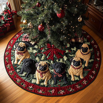 Pug Christmas Quilted Tree Skirt VT-Myprintsy