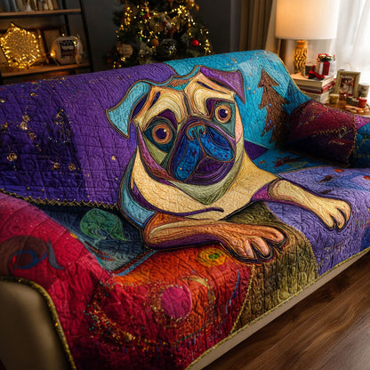 Pug Quilted Sofa Cover VTQ-Myprintsy